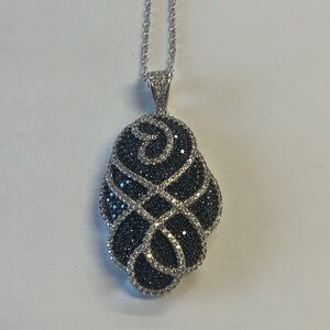 Black Spinel Rhodium over Sterling silver pendant
